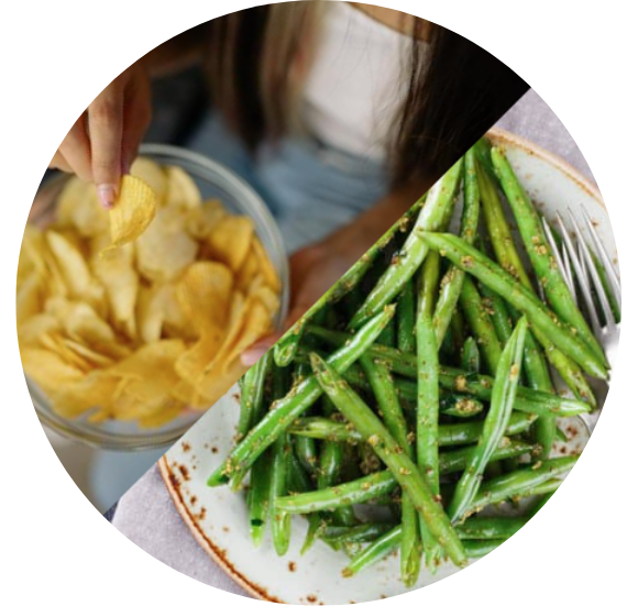 illustration de chips et haricots